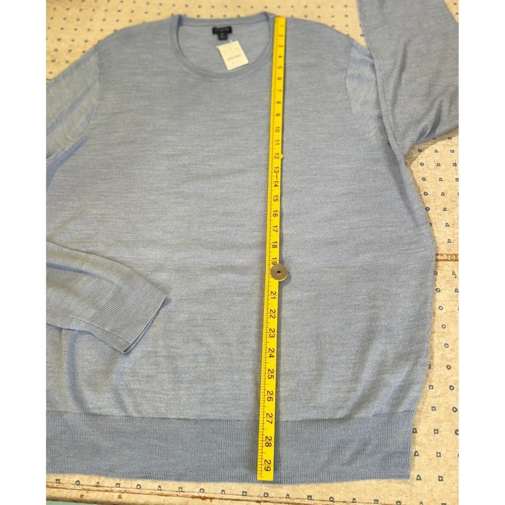 J. Crew Merino Wool Blend Sweater Men's XL Blue‎ Crewneck Lightweight NWT Preppy